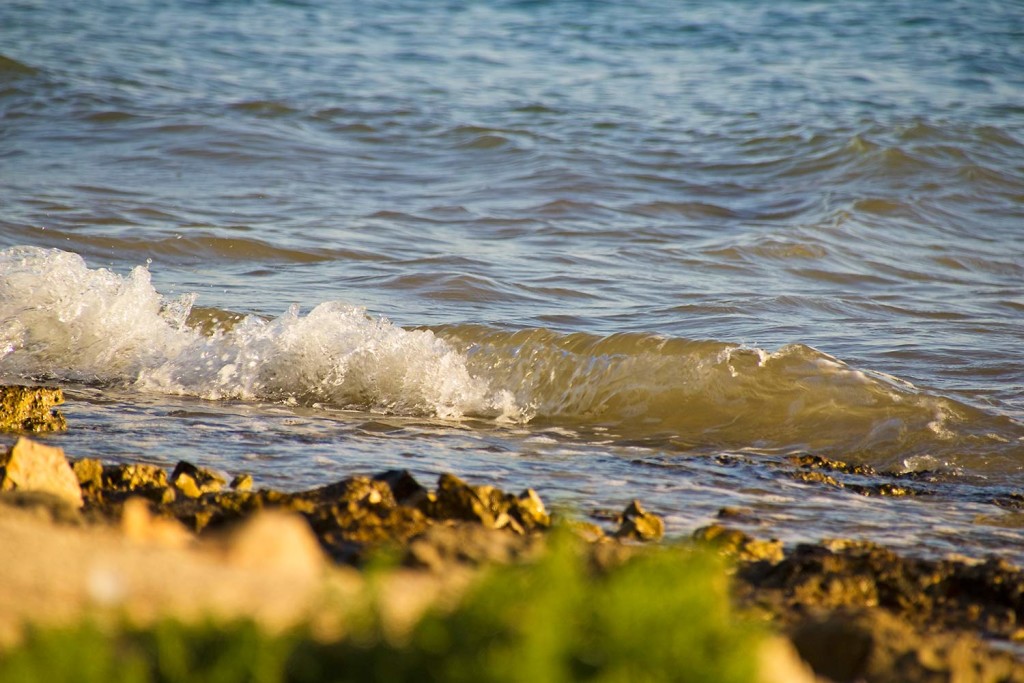 Eine Welle am Meeresufer von Kroatien