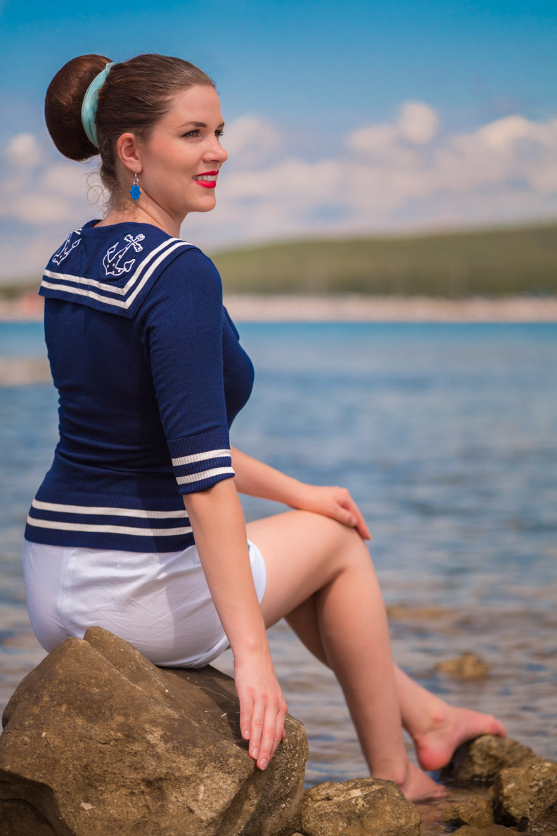 Splish splash: A nautical Summer Look with a Sailor Top and Hot Pants by  Hell Bunny - RetroCat