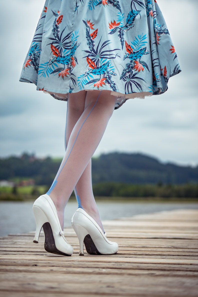 Blue Stockings, light Dresses: A Summer Outfit with Secrets in Lace & Dolly  and Dotty - RetroCat