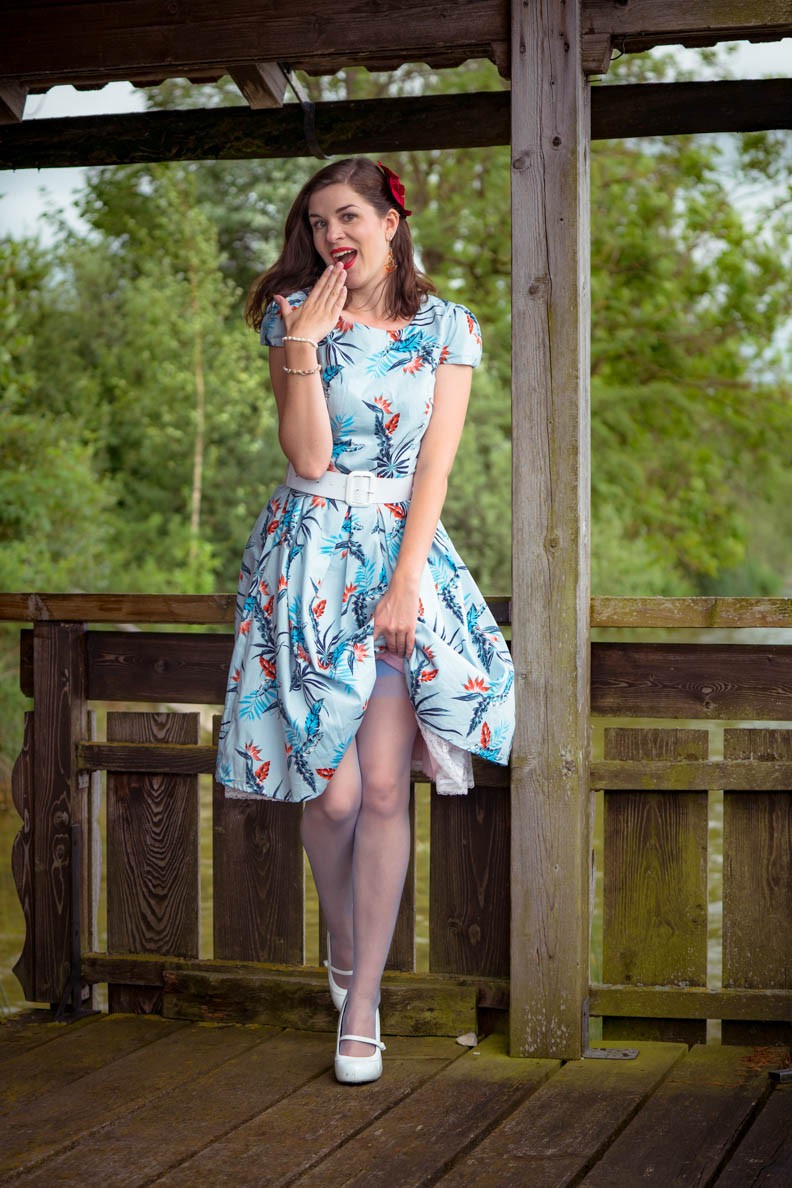 Vintage blue pantyhose - Gem