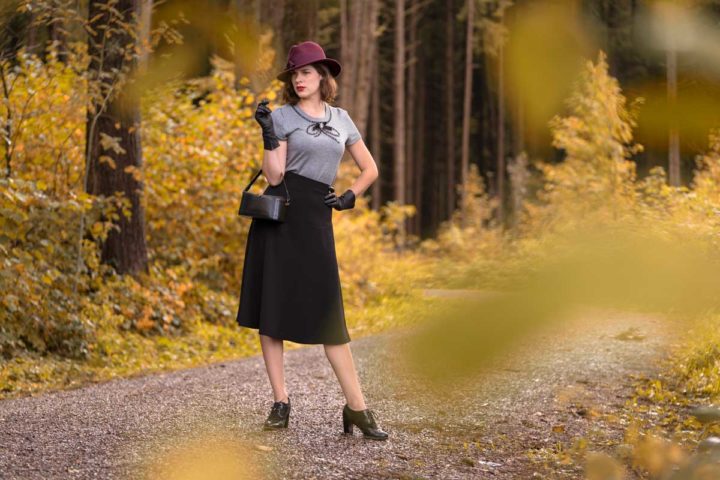Ein Look im Stil von Agent Carter mit dem 1940s Swing Skirt von Pretty Retro