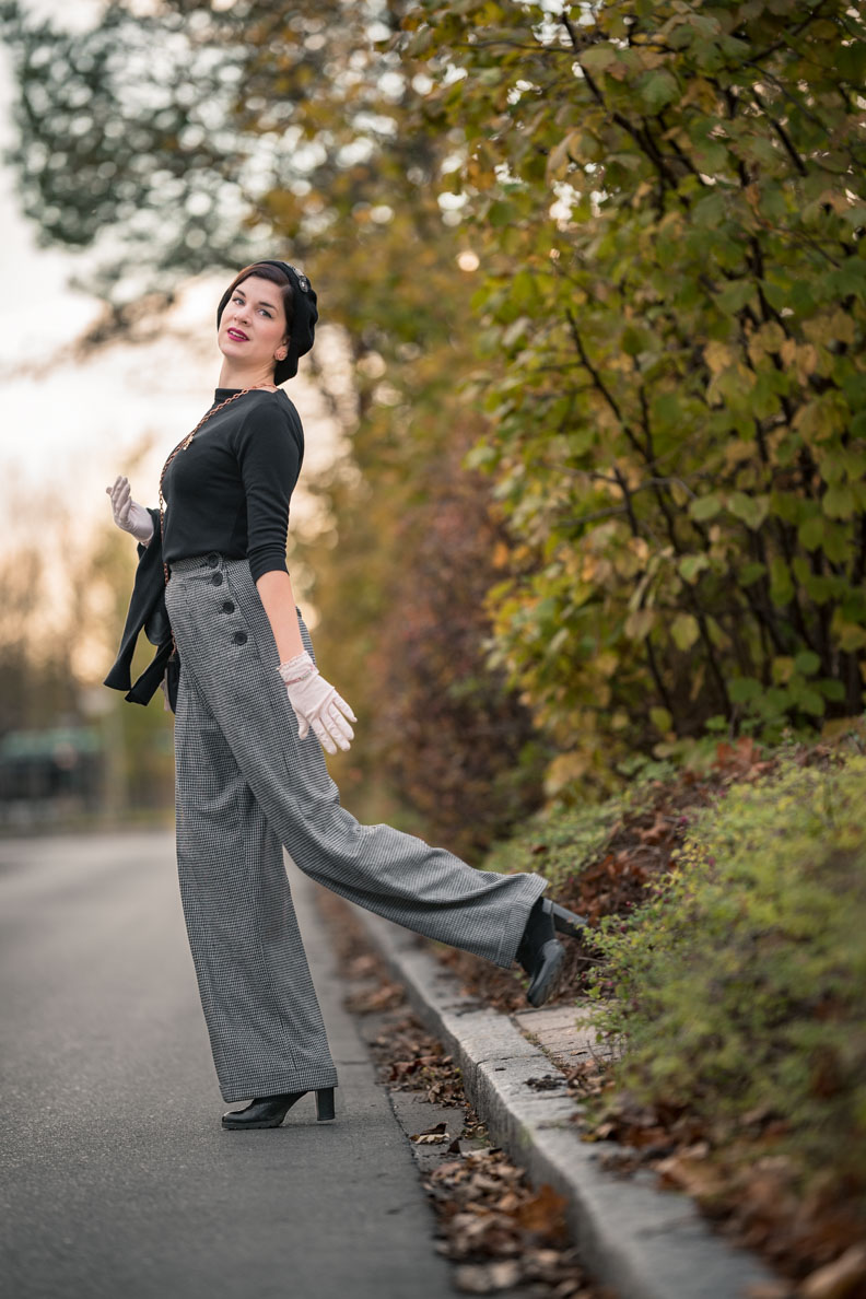 1940s Swing Trousers Navy Pinstripe From Vivien Of Holloway