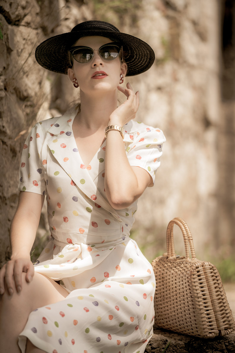 Hot Summer Days in the Peggy Wrap Dress by The Seamstress of Bloomsbury RetroCat