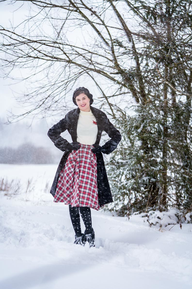 RetroCat wearing warm thermal tights for a walk through the snow