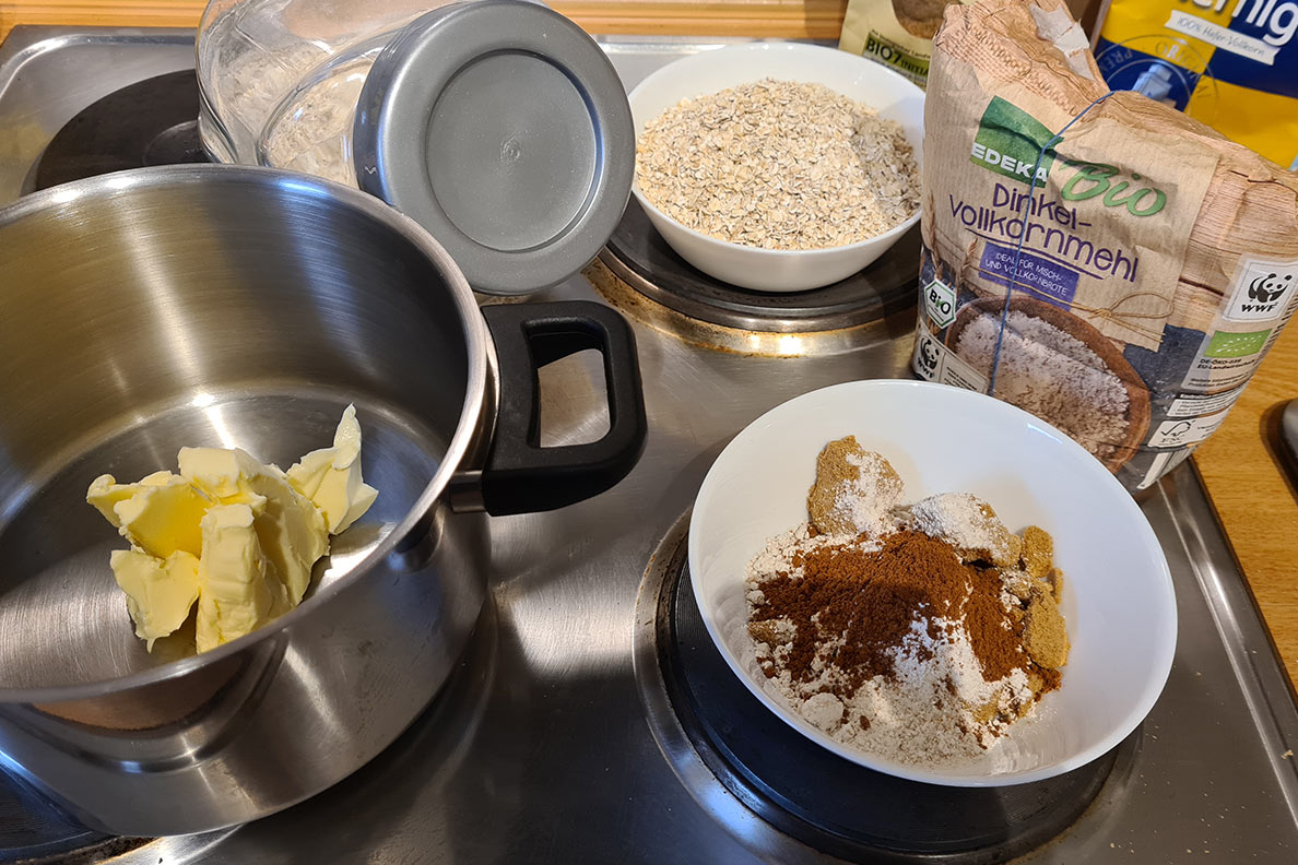 RetroCat making vegan oatmeal cookies: The ingredients