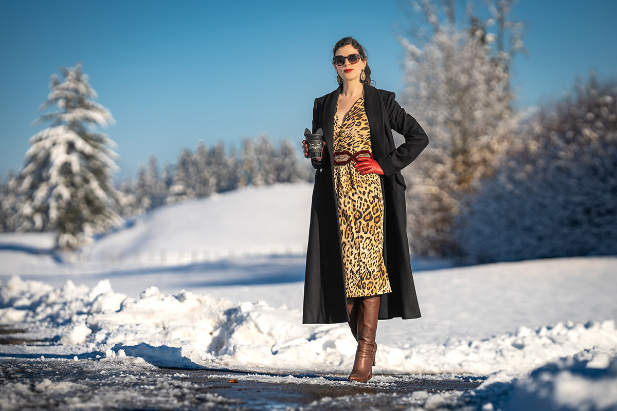 Ein glamouröses Outfit für den Winter-Spaziergang
