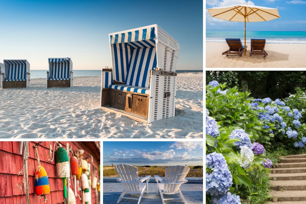 Maritime Gartenmöbel: Strandkörbe, Sonnenschirme und Co. bringen nautisches Flair in deinen Außenbereich