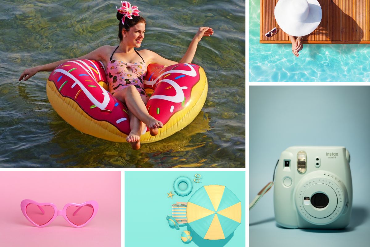 For beautiful memories at the retro pool party: a photo box