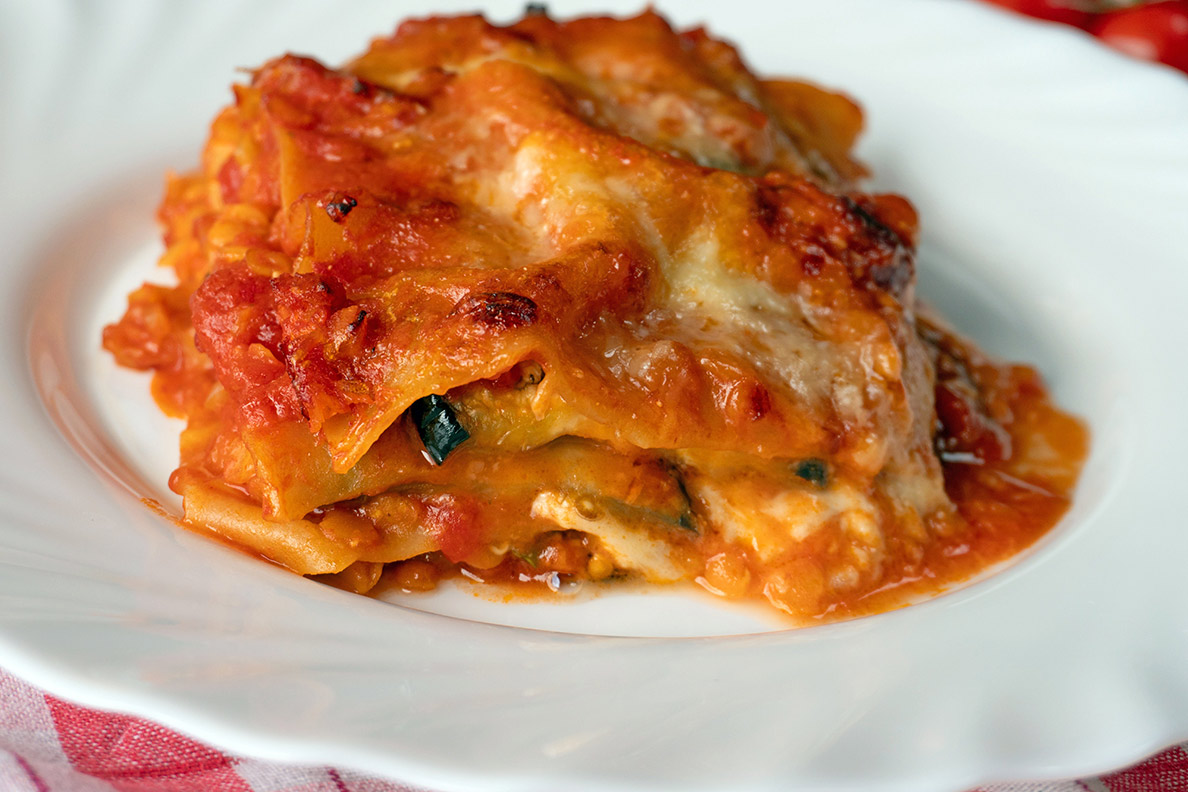 Eine einfache und vegetarische Auberginen-Lasagne