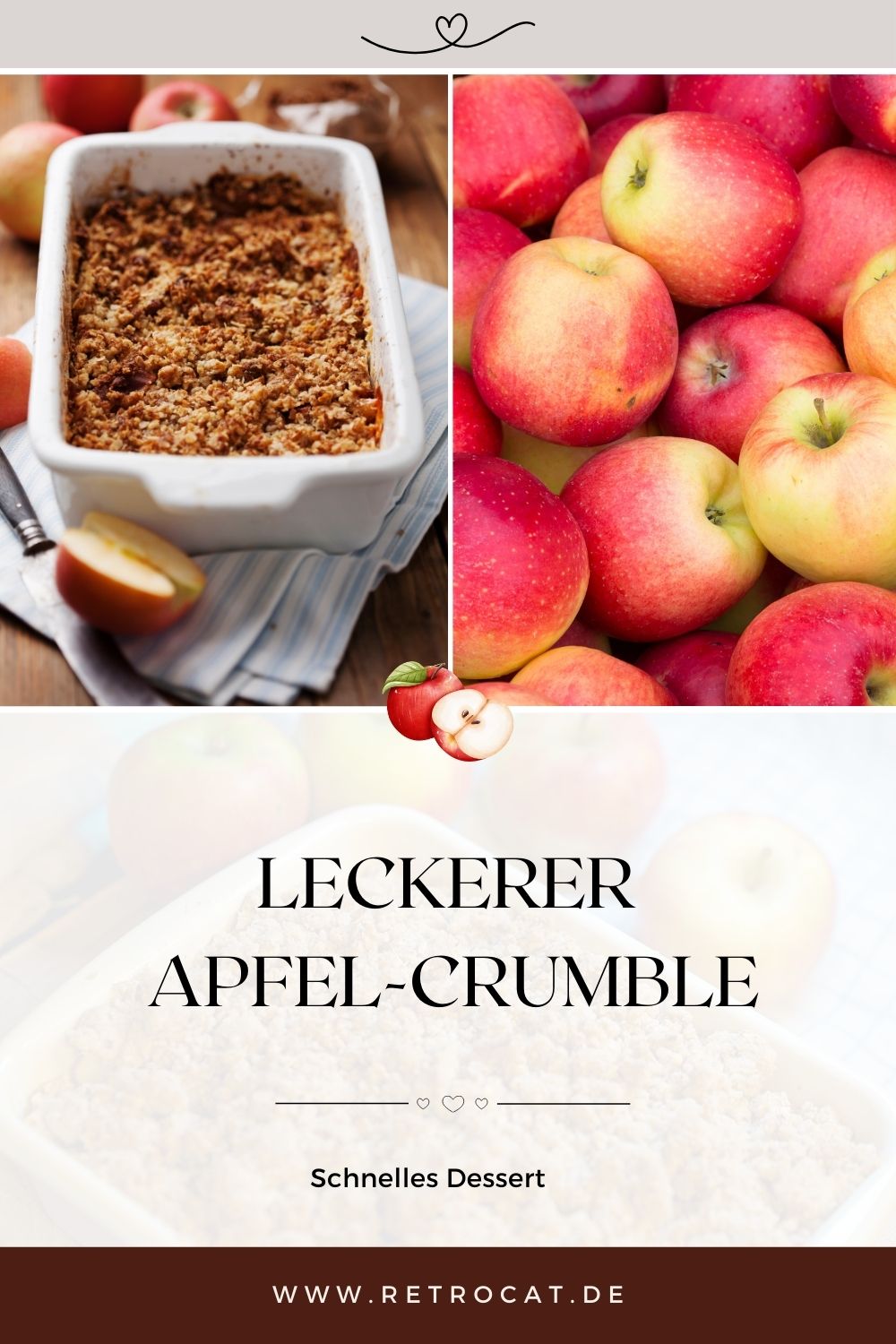 Schnelles Dessert Rezept: Apfel-Crumble