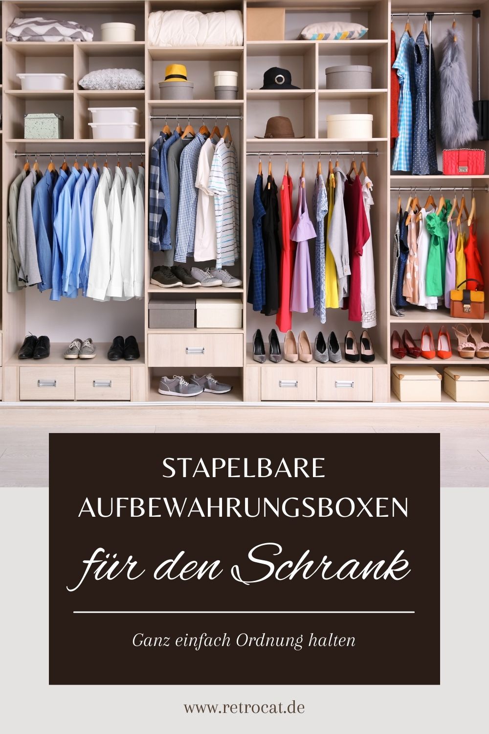 Stapelbare Aufbewahrungsboxen sorgen für mehr Ordnung im Kleiderschrank