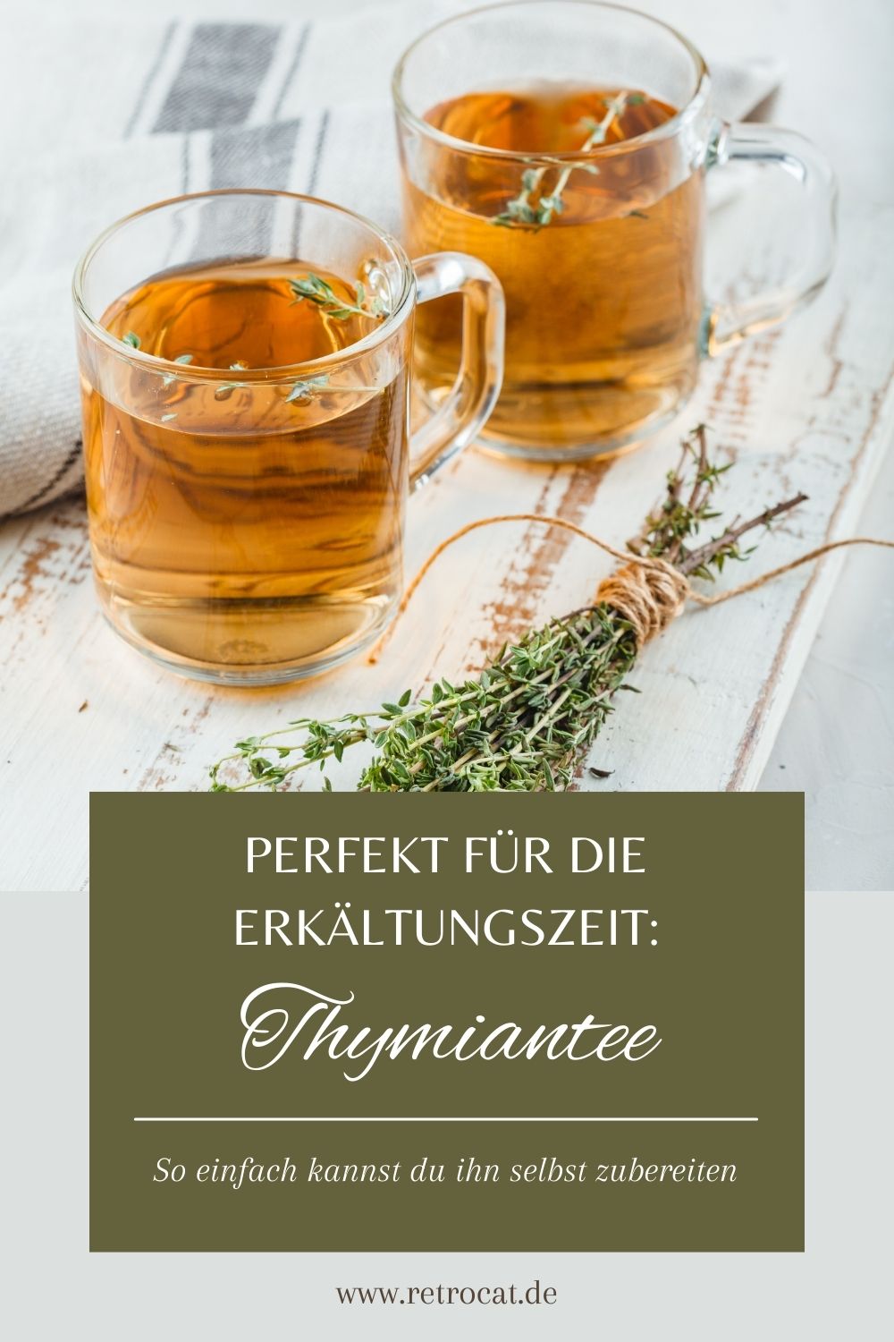 Selbstgemachter Thymiantee bei Erkältungen: RetroCats einfaches Rezept