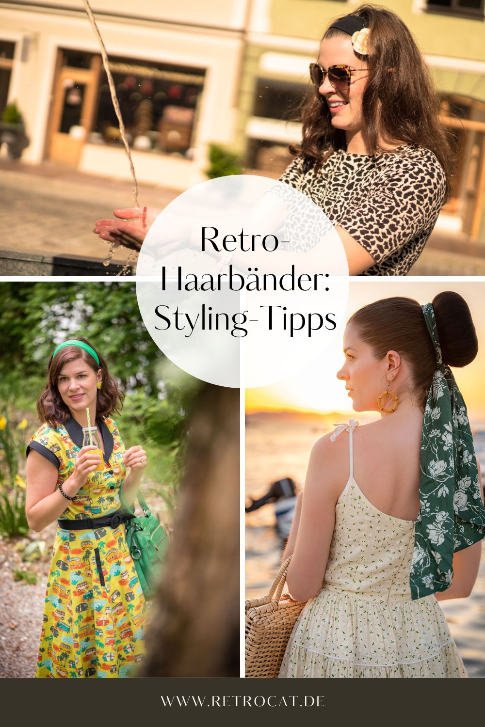 Sommerliche Haarbänder und Haarstylings im Retro-Look