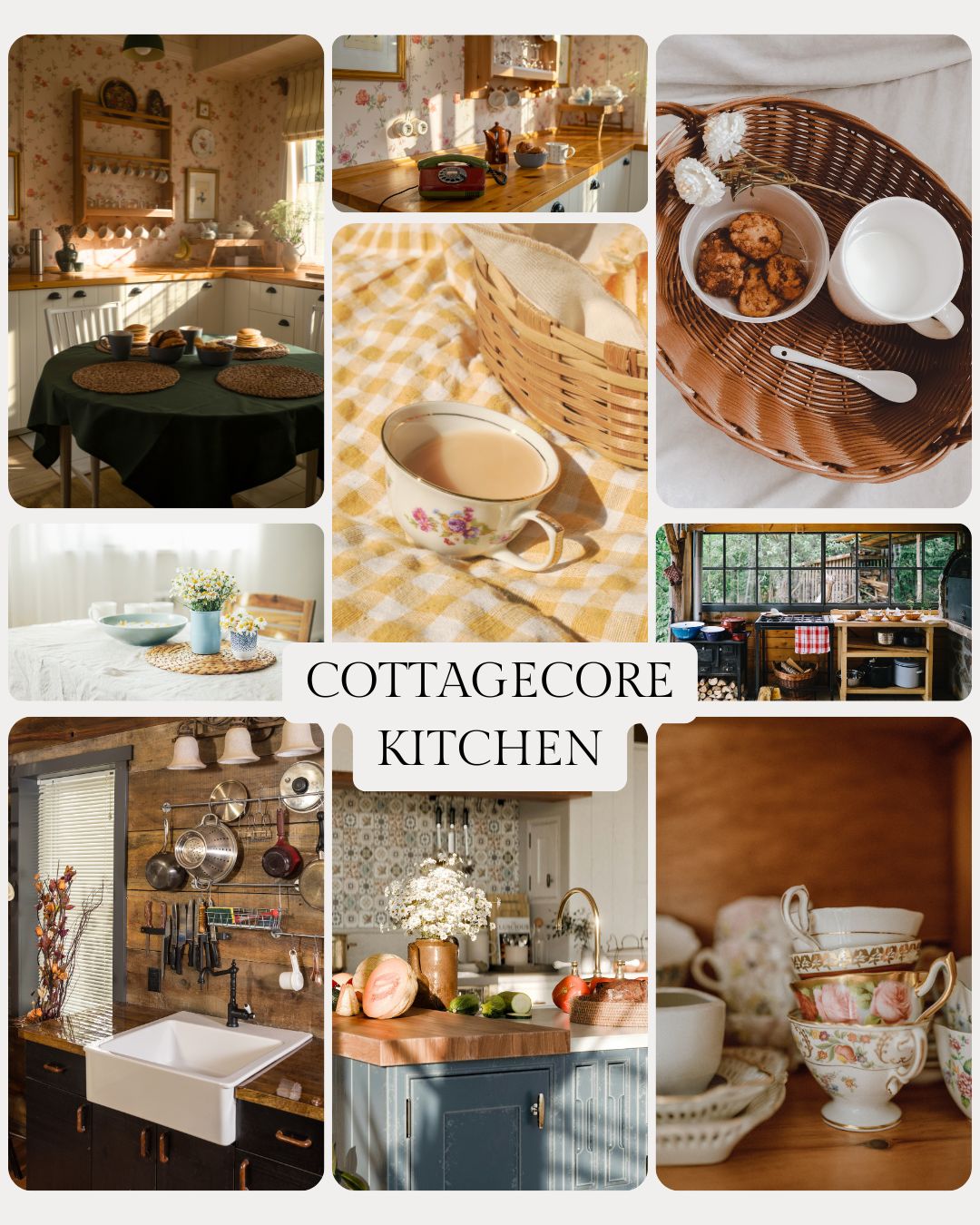 Cottagecore kitchen: A mood board for a nostalgic country-style kitchen